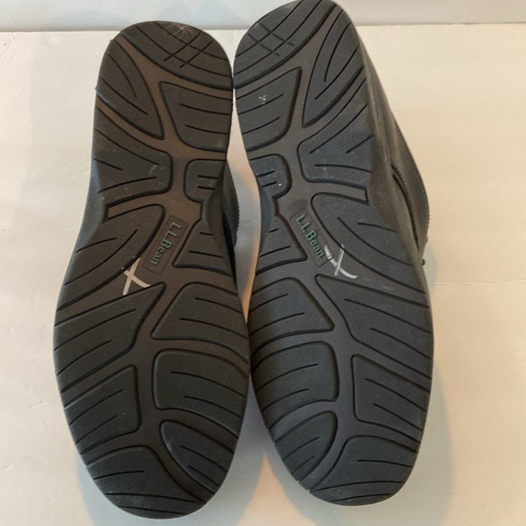 L.L. Bean Black Leather Work Oxfords No Skid Sole Tie Up Laces. Size 14W - Picture 9 of 13